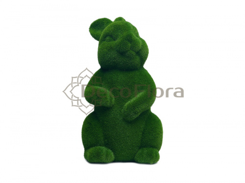 Фигура кролика из мха 31см зеленый 