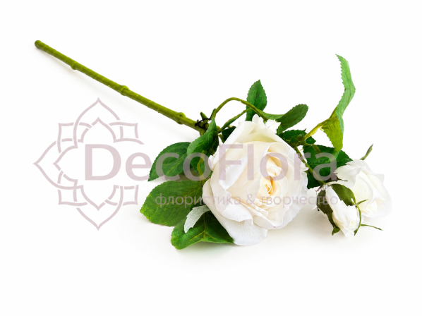 Роза из силикона 53см белая