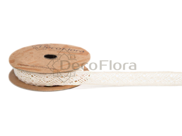 Лента кружево 1,5см*2м кремовая 